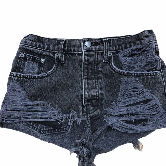 CARMAR size 25 black distressed festival shorts - Picture 1 of 5